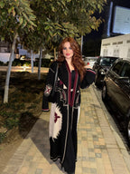 Maroon bird Abaya